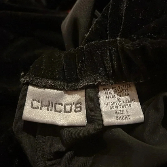 Chico’s black Velvet Pants  Sz 1 - Picture 4 of 5